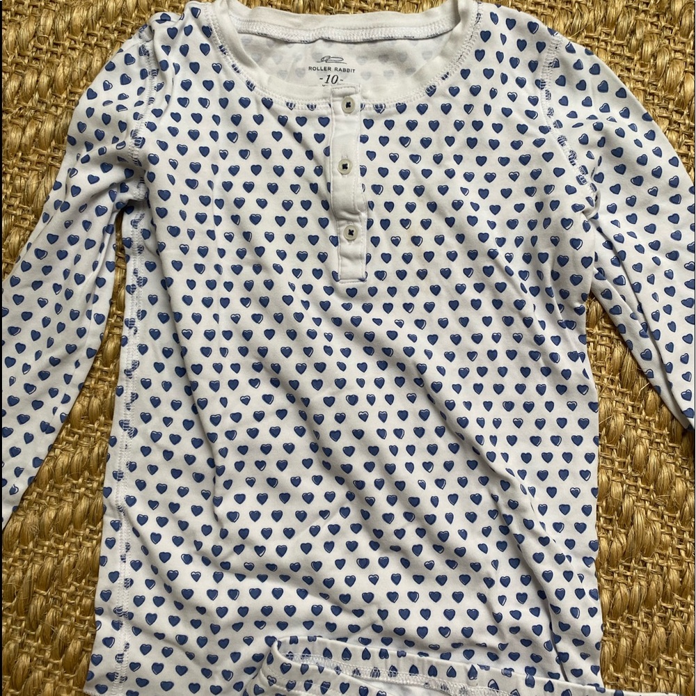 Roller Rabbit kids blue heart pajama set